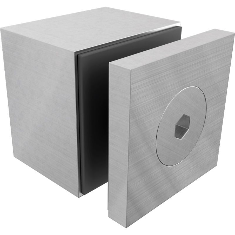 Glass Standoff Square 40x30mm Satin SS316 Auswide Frameless